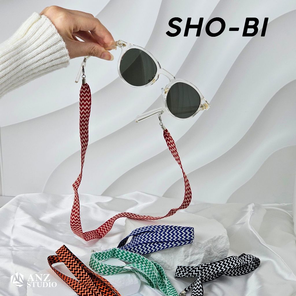 สายคล้องแว่นตา ลายตารางสุดชิค รุ่นโชบิ SHO-BI สายคล้องแว่น 2IN1 สายคล้องแมสได้ สีสันสดใส