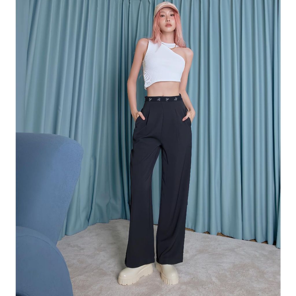AHP018 Label long pants กางเกงขายาวรุ่นขายดีขอบเอวผ้าทอปักลายโลโก้
