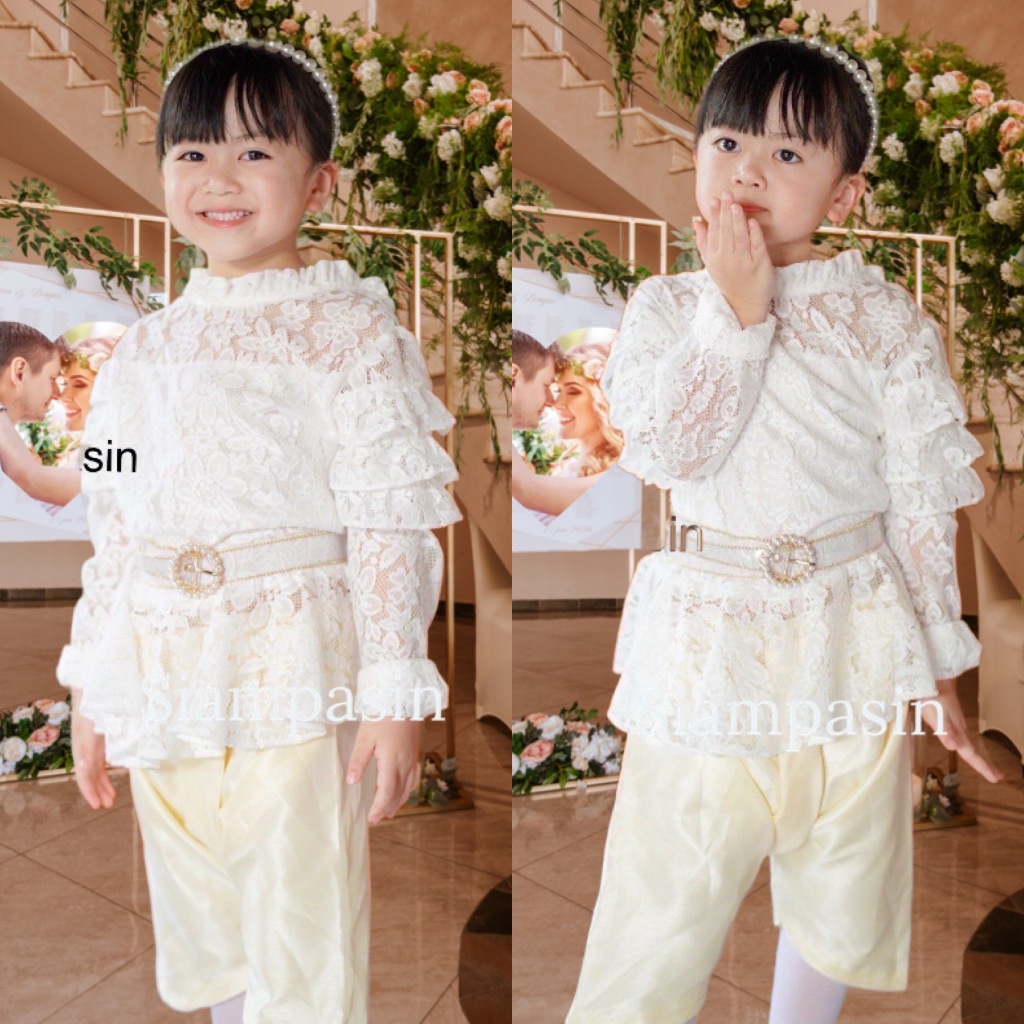 SPS 🌸 เสื้อลูกไม้เด็ก หญิง - ราคาเสื้อ อายุ 4 5 6 7 8 9 10 11 ขวบ สีขาว ใส่ไปโรงเรียนได้ หญิง รุ่น ร