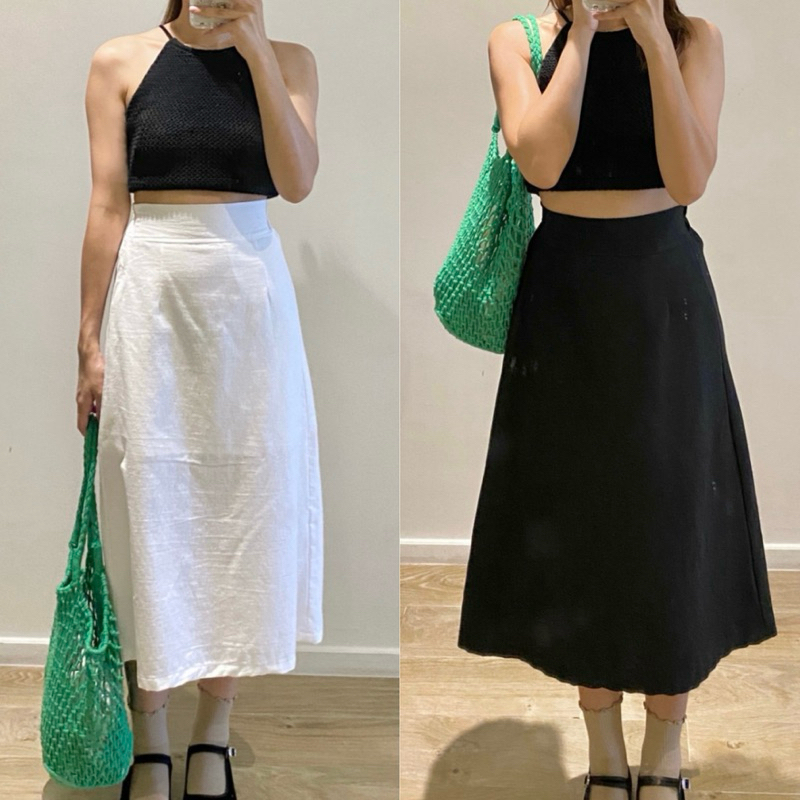 mineclothes | กระโปรงยาว มีซับใน กระโปรงสไตล์เกาหลี (mine daisy)
