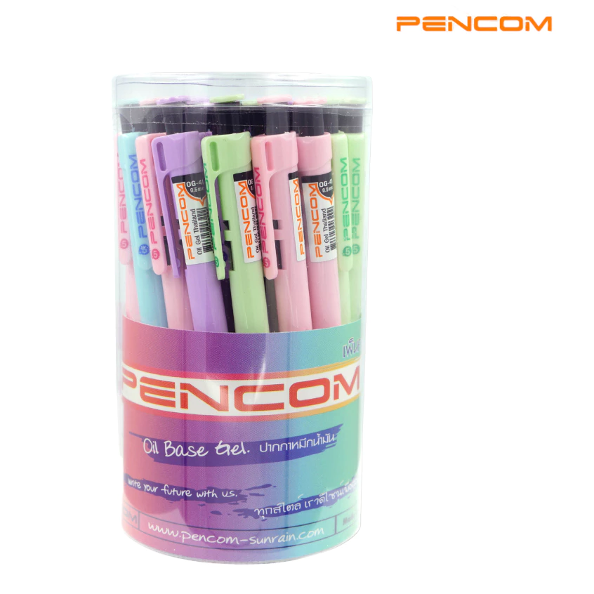 ปากกาหมึกน้ำมัน Pencom OG-41 Fancy ปากกาลูกลื่น น้ำเงิน 0.5 mm. 1x36 ด้าม