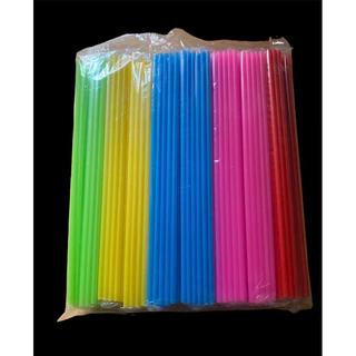 หลอดพลาสติก แบบยาวพิเศษ 33 cm หลอดยาวพิเศษ หลอดดูดน้ำ คละสี