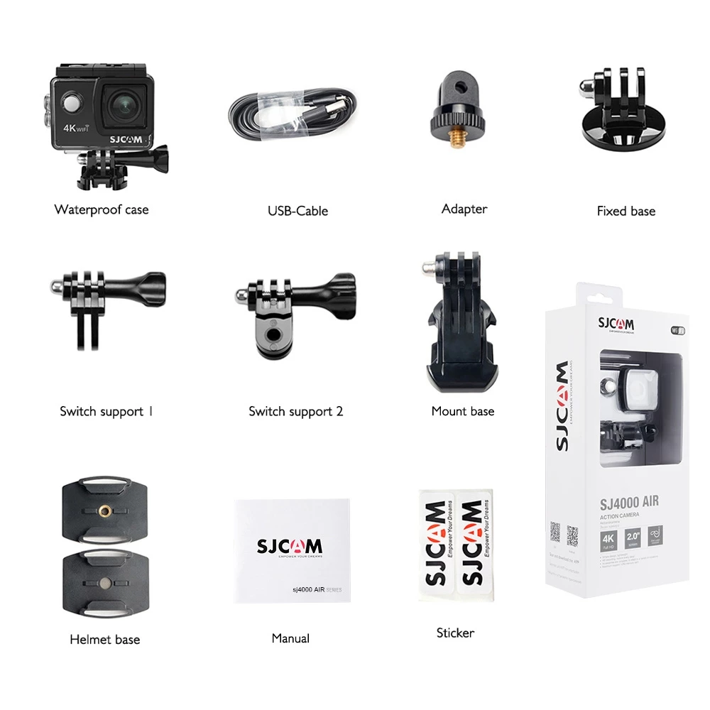 SJ4000 AIR กล้องแอคชั่น SJ4000 Wifi 4K Ultra HD กล้องใต้น้ํา 30 เมตร กันน้ํา กล้องติดหมวกกันน็อค thumbnail 7