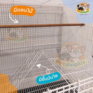 🔥8.8 กรงชูก้า ลวดหนา มีบันได พับได้ แข็งแรง พกพาง่าย สำหรับนก กระต่าย กระรอก หนูแกสบี้ พร้อมส่ง
