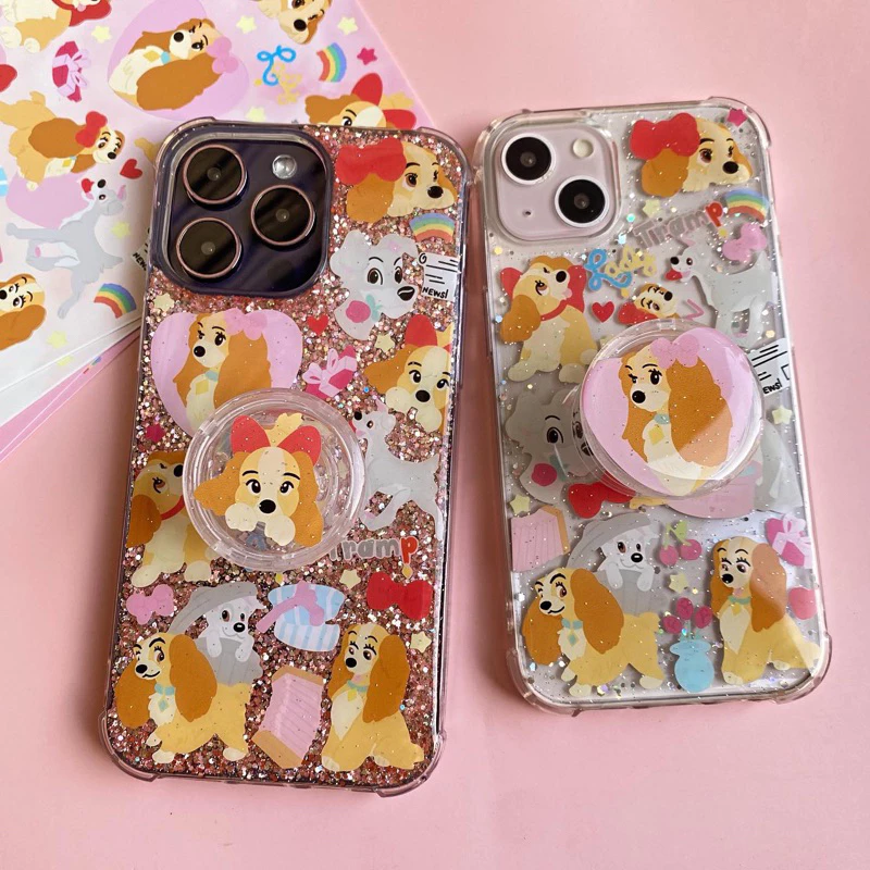 Lady and the Tramp 🎀 เคสลายใหม่ โบว์ชมพู 🎀 (เฉพาะเคสไม่รวม Griptox)
