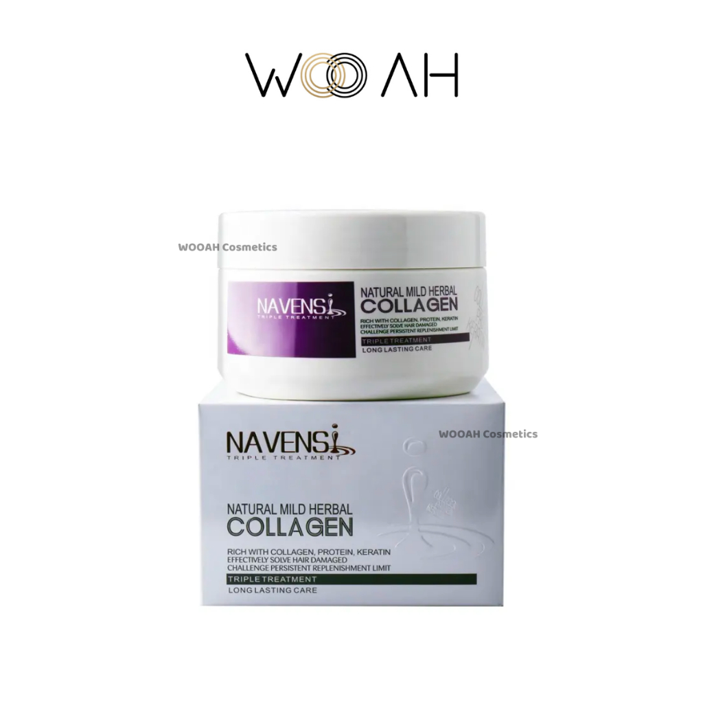 (แท้/ฉลากไทย) Navensi Natural Mind Herbal Collagen นาเวนซี่ เคราตินออแกนิก ทรีทเม้นท์บำรุงผม คอลลาเจน โปรตีน 500ml