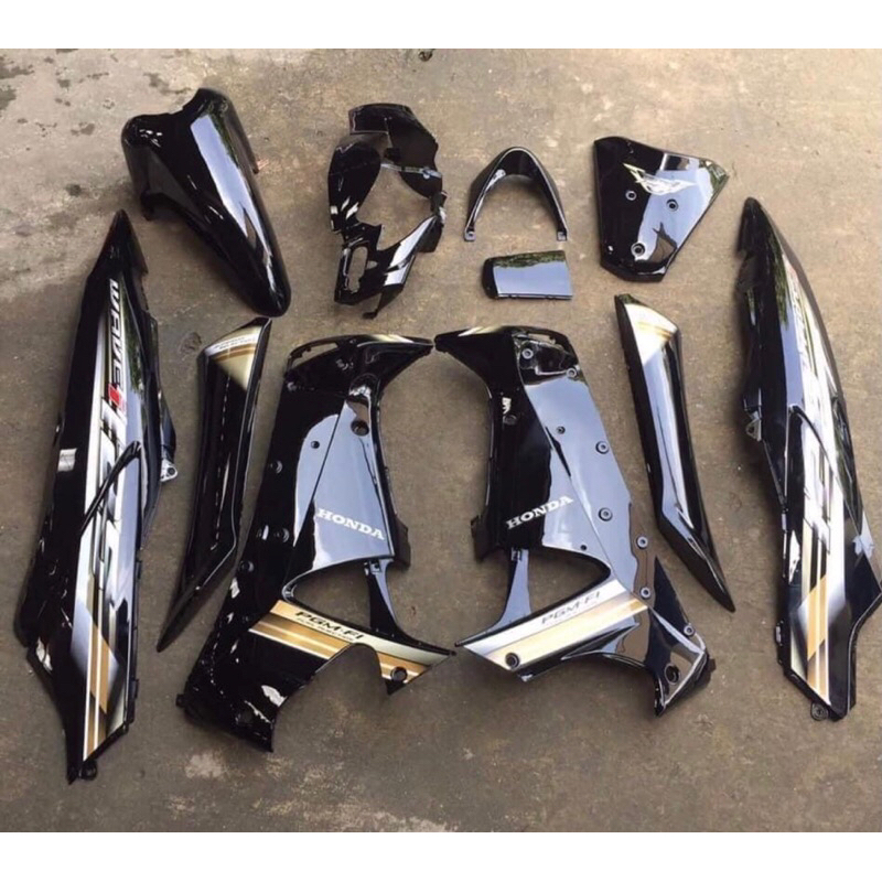 ชุดสี เวฟ125i ไฟเลี้ยวบังลม สีดำ พร้อมติดลาย งานabs