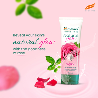 (ซื้อในไลฟ์79บาท)โฟมล้างหน้าจากสารสกัดน้ำมันกุหลาบ Himalaya Natural Glow Rose Face Wash 100ml