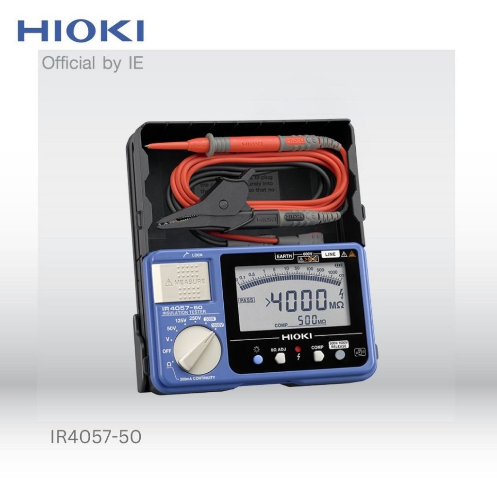 HIOKI IR4057-50 เครื่องทดสอบฉนวน 5 ช่วงตั้งแต่ 50 V ถึง 1000 V เหมาะสำหรับงานทดสอบโซลาร์และ EV