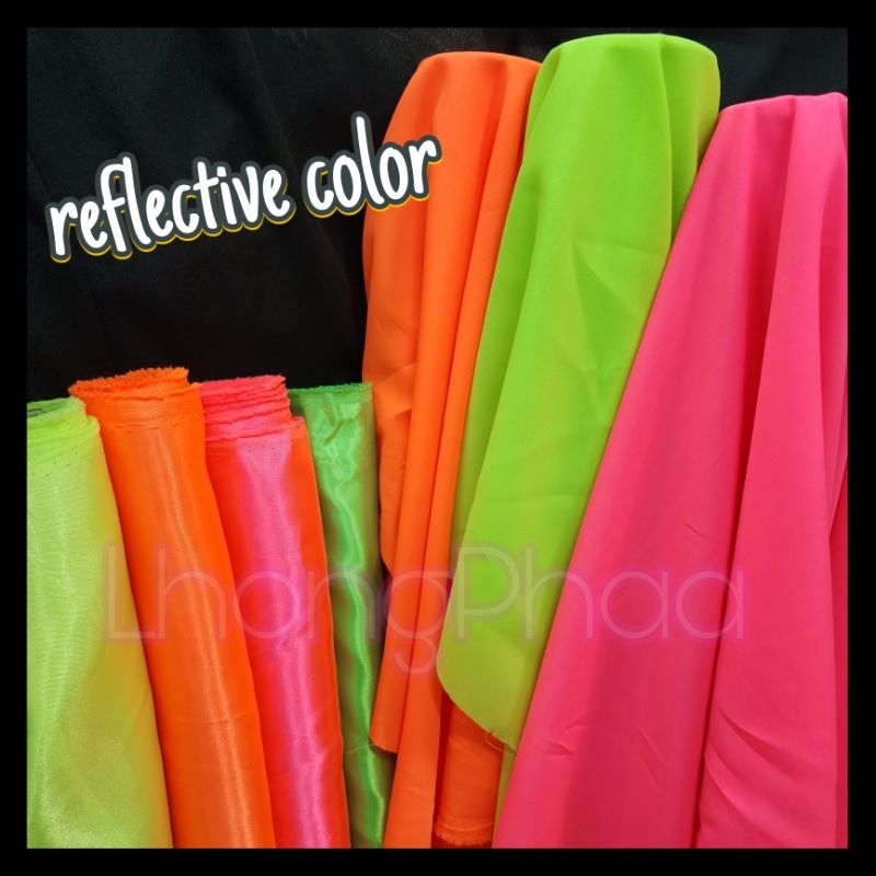 รวมผ้าสีสะท้อนแสง นีออน