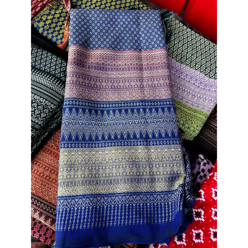 ผ้าถุงพม่าผ้าฝ้ายไหมหมักโคลน