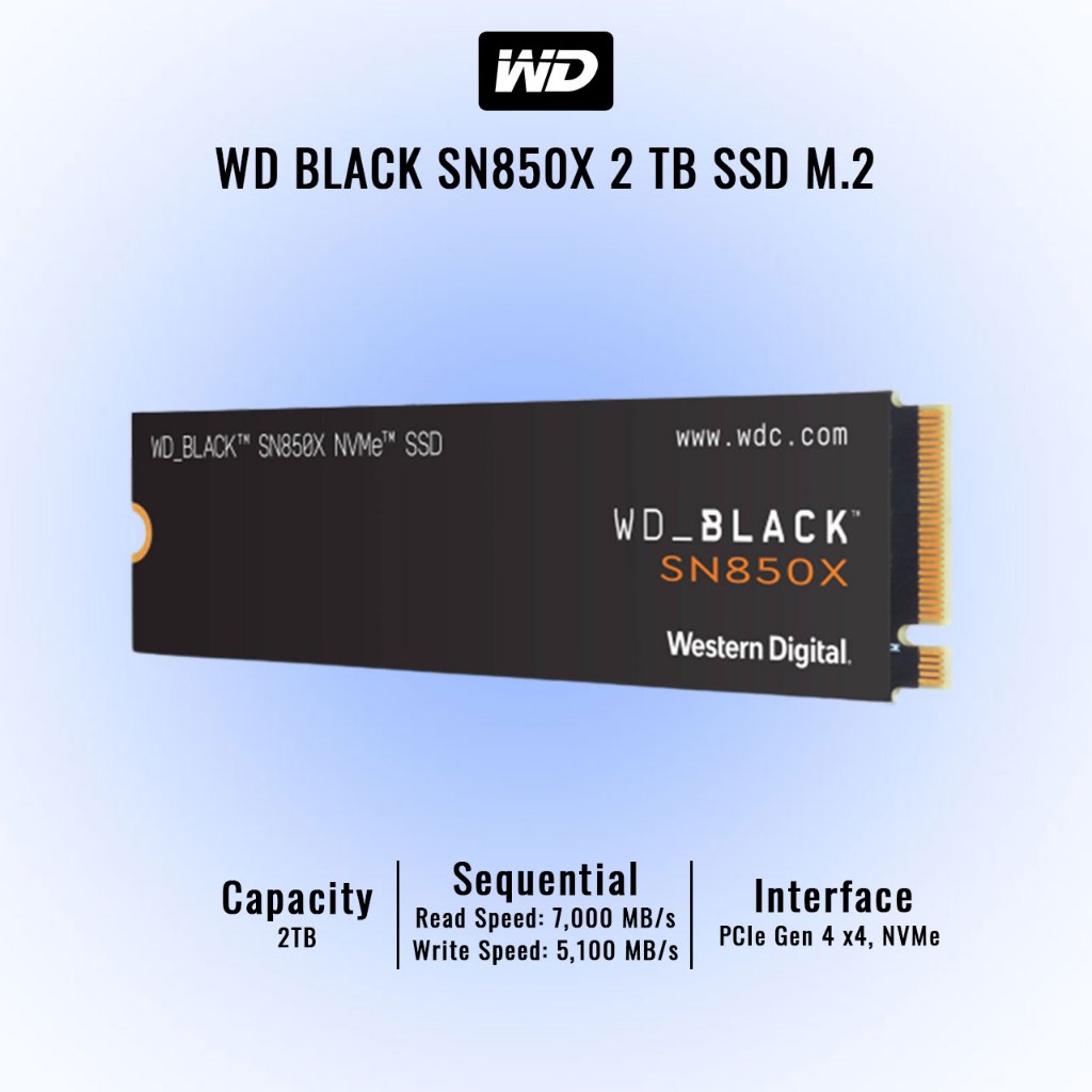 WD_BLACK 2TB SN850X SSD Gen4 M.2 2280 7,300 MB/s