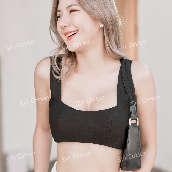เสื้อครอป สายเดี่ยว ผ้าฝ้ายฟอกนุ่ม พร้อมส่ง ครอปผ้าฝ้าย สม็อคหลัง ครอปสีพื้น เสื้อสายเดี่ยว เสื้อใน
