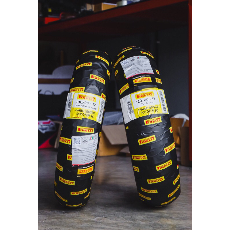 (ยางปี 26) ยางป้ายเหลือง PIRELLI ROSSO SCOOTER SC ใส่ GIORNO / MONKEY / DAX125  คู่ละ 6,100฿