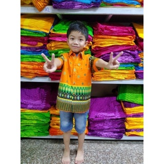 เสื้ออาเซียน​เด็ก ลายไทยเหลี่ยม