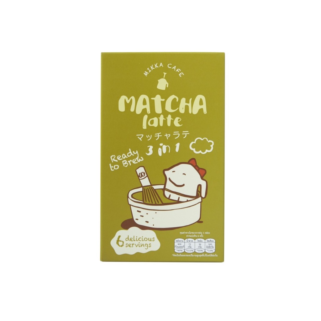 Mikka Matcha Latte 3 in 1 - ชาเขียวปรุงสำเร็จชนิดผง