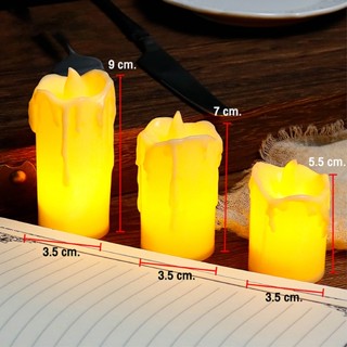 เทียน led candles เทียนใส่ถ่าน เทียนปลอม RP468 เทียนประดับ เ…