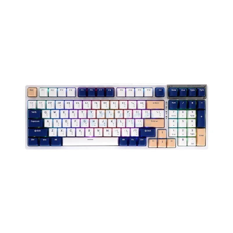 WIRELESS/BLUETOOTH KEYBOARD AULA F98 BLUE/WHITE/PINK WHITE-SWITCH