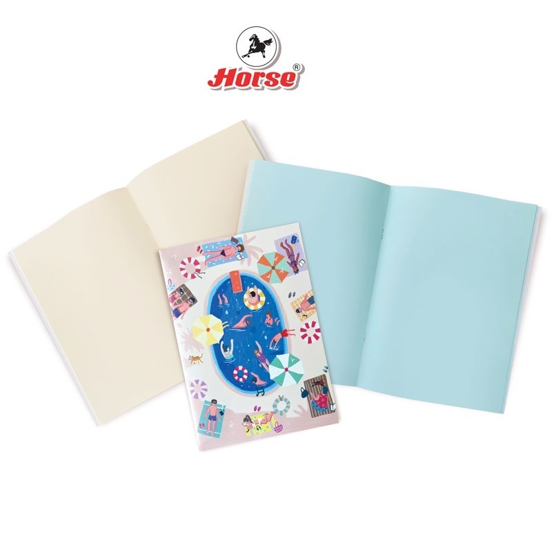 HORSE ตราม้า สมุดบันทึก B5 ไม่มีเส้น 80 แกรม จำนวน 1 เล่ม