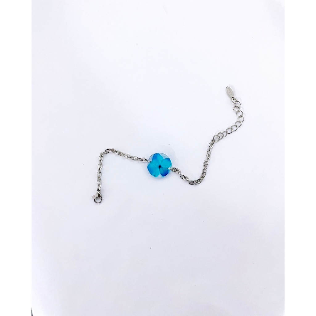 YAMON สร้อยข้อมือดอกไฮเดรนเยีย Hydrangea สร้อยข้อมือดอกไม้จริง