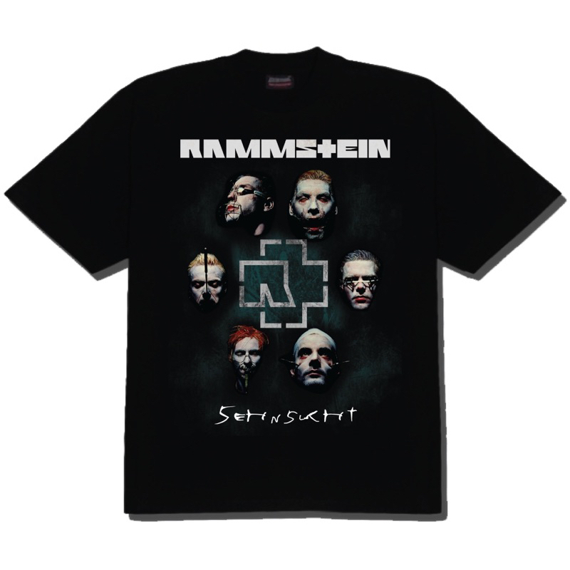 เสื้อยืดคอฟิต รุ่น Rammstein สีดำ สไตล์วินเทจ #DTG