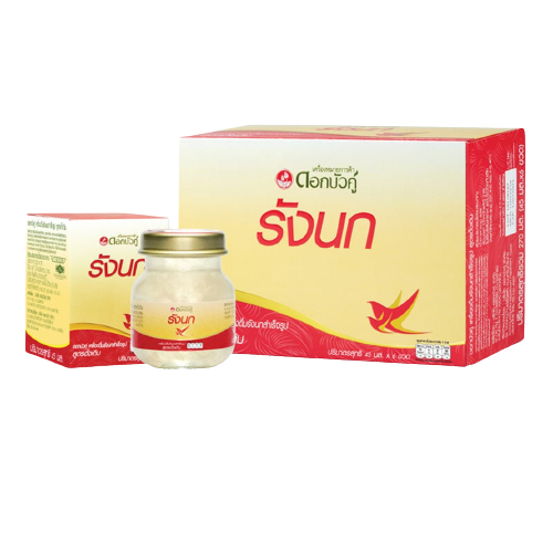 [1แถม1] ดอกบัวคู่ เครื่องดื่มรังนกแท้สำเร็จรูปสูตรดั้งเดิม 45มล. แพค6 Dok Bua Ku Birds Nest Beverage