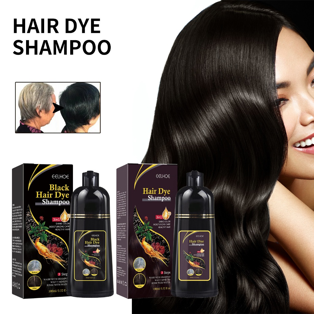 EELHOEแชมพูปิดผมขาว 100 ml แชมพูปิดผมหงอก สมุนไพร ปิดผมขาว ครีมย้อมผม ย้อมผมสี ยาสระผมปิดผมขาว ปิดหงอก ธรรมชาติ -1301