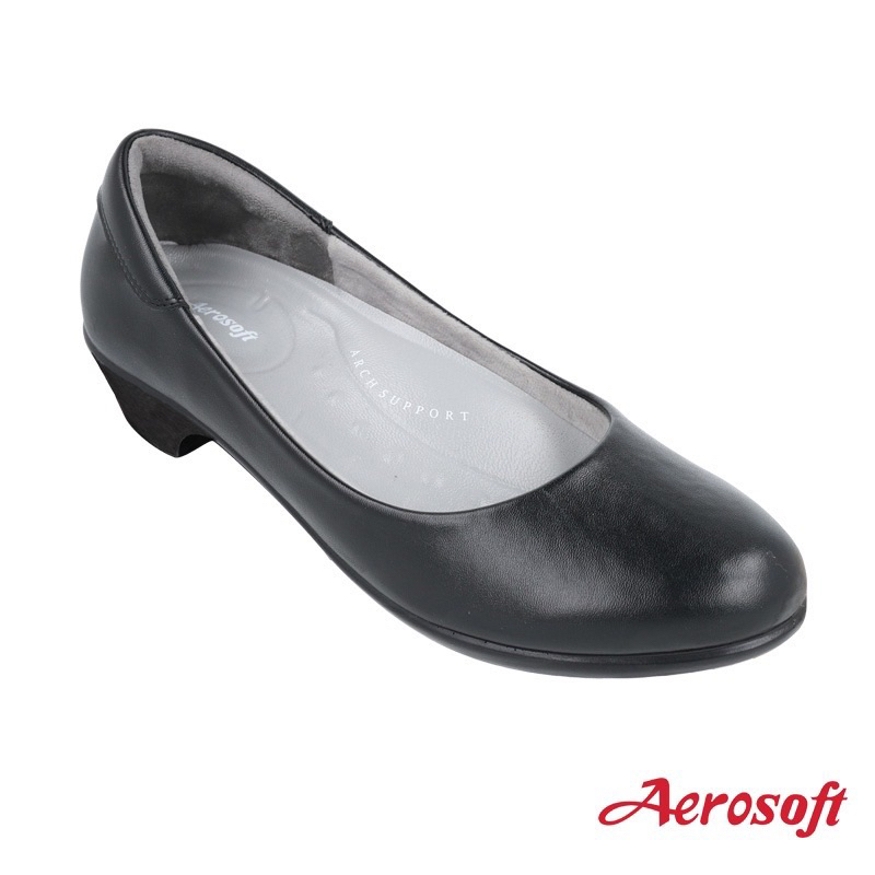 รองเท้า Aerosoft (แอโร่ซอฟ) รองเท้าคัชชูเพื่อสุขภาพ  รุ่น CW3431s (ไม่มีหมุดโลโก้)  ไซส์41 สีดำ