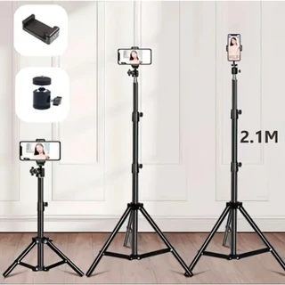 ขาตั้งกล้อง ถ่ายเซลฟี่ ไลฟ์สด ถ่ายวิดีโอ ที่จับกล้องมือถือ ยืดได้สูง 210CM ขาตั้งกล้อง3ขา พกพาได้