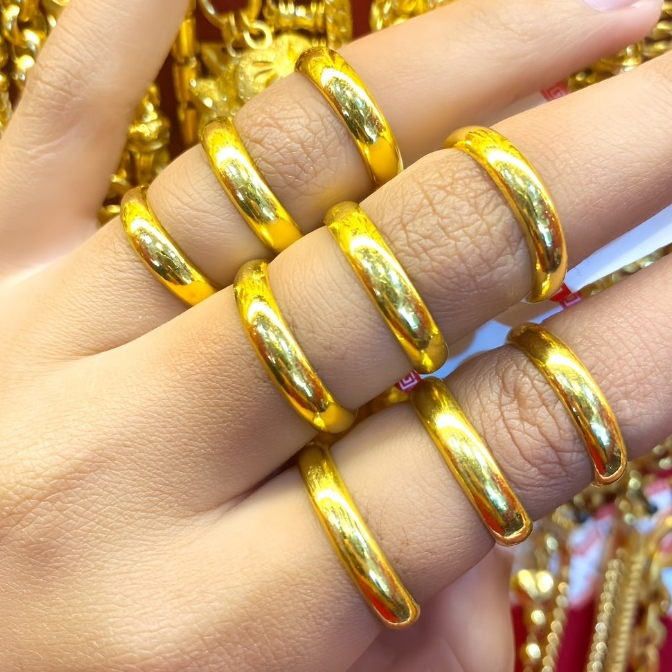แหวนทองลายเกลี้ยง ครึ่งสลึง ทอง 96.5% มีใบรับประกันสินค้า