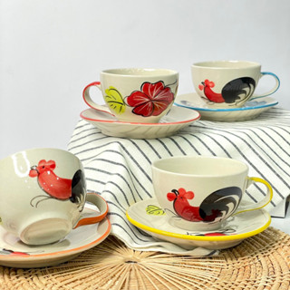 ชุดแก้วกาแฟพร้อมจานรอง เซรามิค ชุดถ้วยน้ำชา (ความจุ 190-200 …