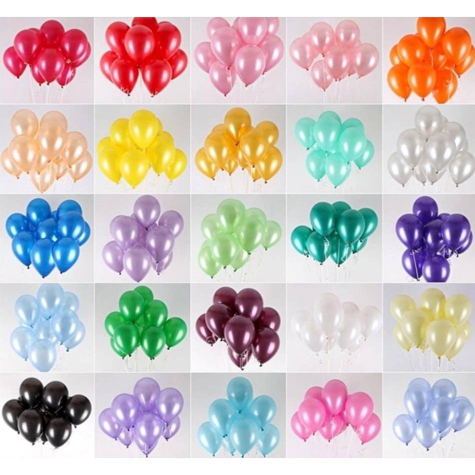 ลูกโป่งสีมุก 100 ใบ Latex Metalic Color Balloon