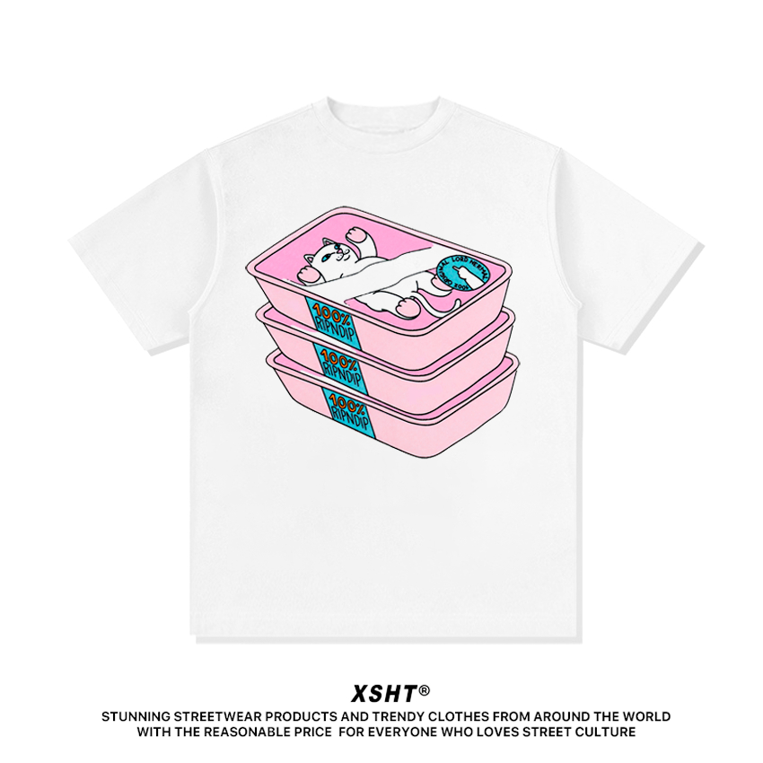 🔥(พร้อมส่ง)🔥 เสื้อ Gildan ลาย Ripndip Tee - White (ขาว)