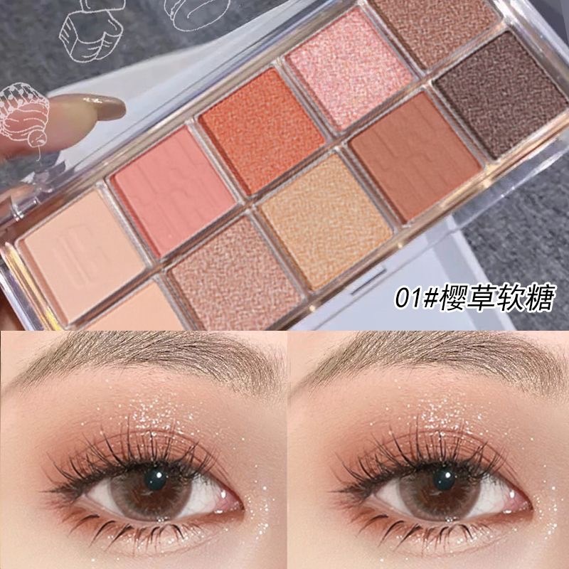 N384 LAMEILA พาเลทอายแชโดว์ เนื้อแมท ประกายชิมเมอร์ สีสวย ติดทน กันน้ำ 10 สี - รูปที่ 5