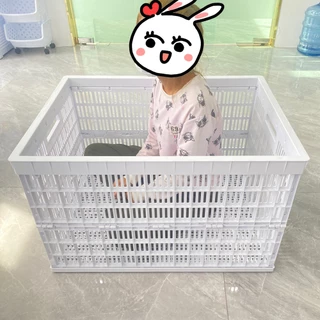เพิ่มใหญ่ตะกร้าเก็บของพับเก็บได้มีที่จับ ตะกร้าพลาสติกเก็บของอเนกประสงค์ จัดระเบียบของเก็บของจุได้เยอะ สำหรับโรงงาน