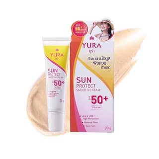 ของแท้💯 Yura Sun Protect Smooth ครีมกันแดด SPF50+ PA+++ 20g. เซต 1 หลอด / สบู่ Arbutin 1 ก้อน 50 กรัม