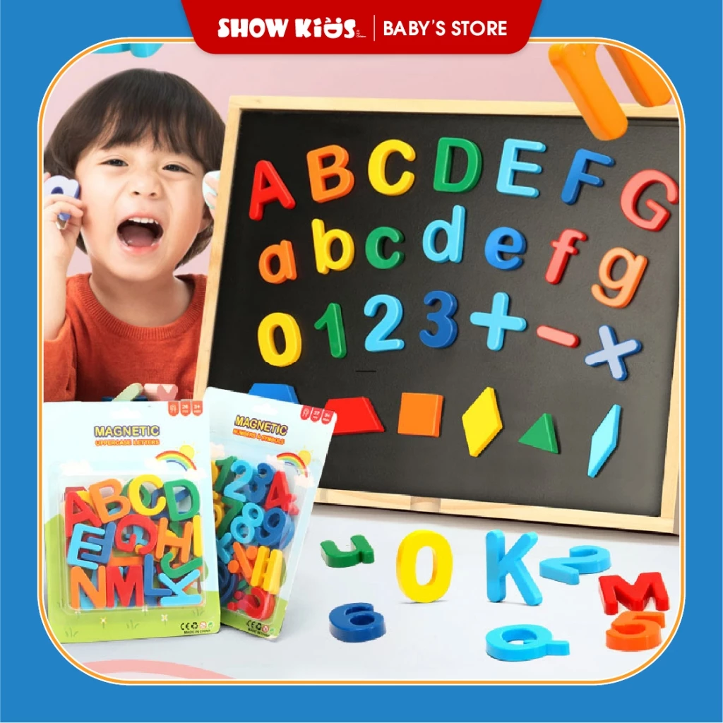 ชุดแม่เหล็กตัวอักษร ABC ตัวเลข และสัญลักษณ์ กระดานแม่เหล็กเด็ก ฝึกสะกดคำ เสริมการเรียนรู้