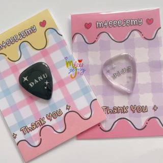 ปิ๊กกีตาร์ guitar pick (เพิ่มอักษร เจาะรู ทำจี้) ✨ TBW set ; พร้อมส่ง 🖤