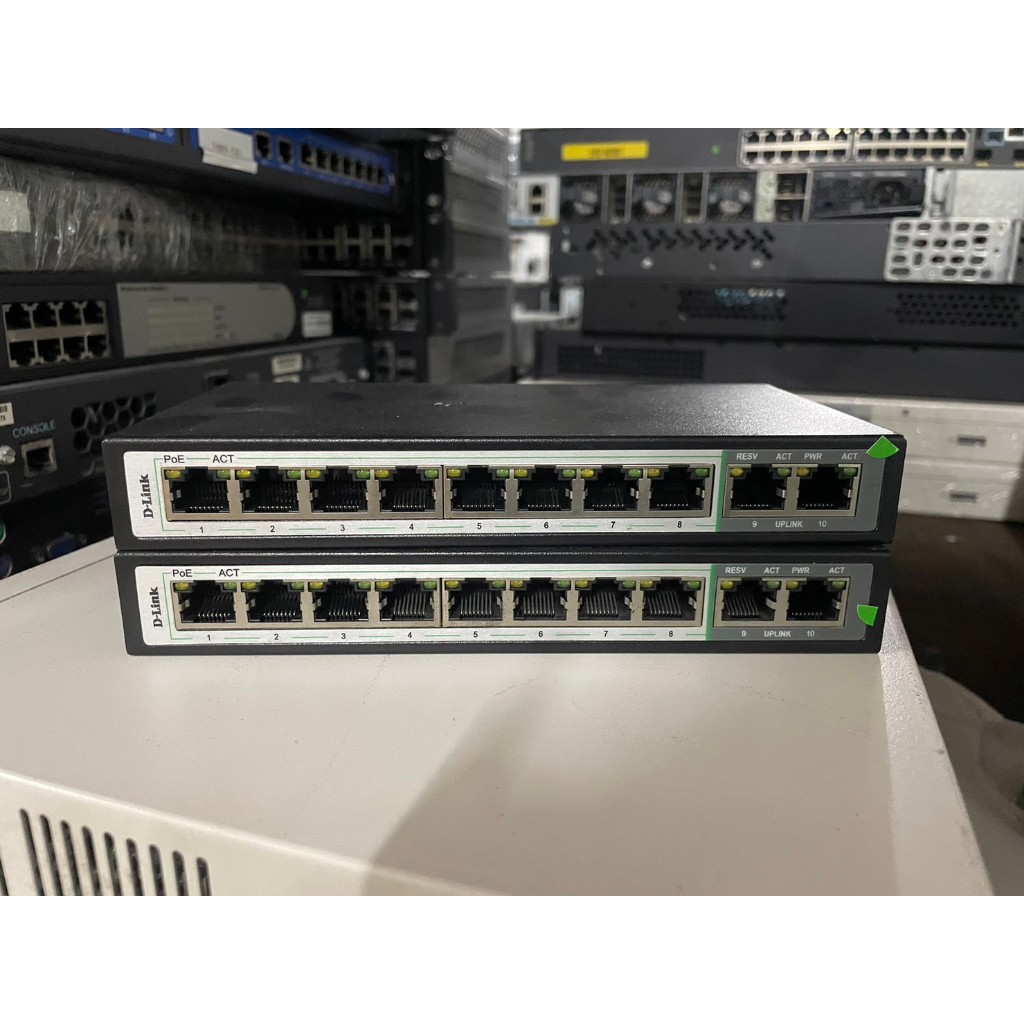 สินค้ามือสอง D-LINK DES-F1010P-E 250M 10-Port Switch with 8 PoE Ports and 2 Uplink Port ประกัน 1 เดื