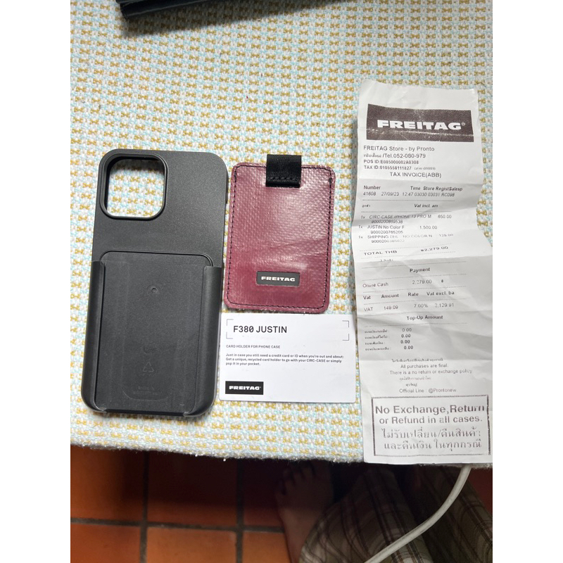 Freitag - F385 CIRC-CASE IPHONE 13promax + F380 justin สีม่วงมังคุด พร้อมใบเสร็จ