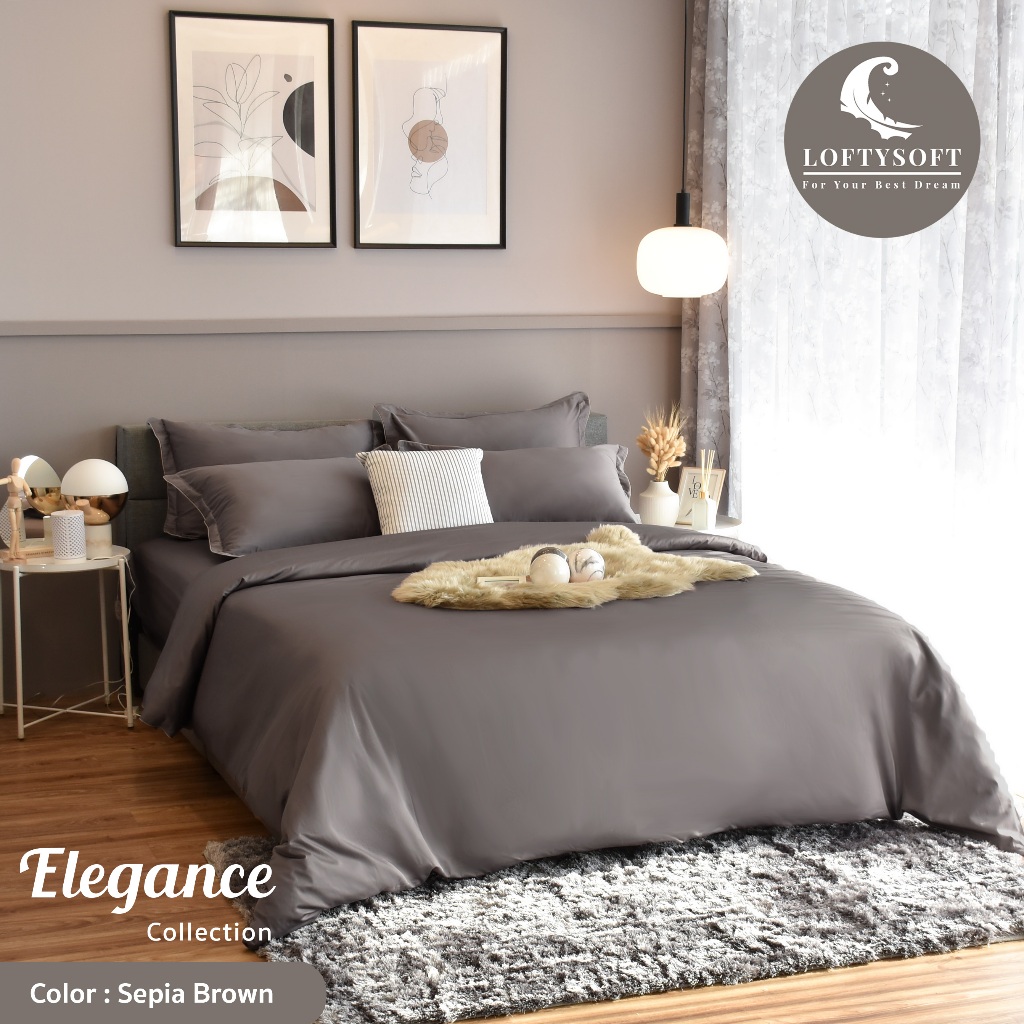 LOFTYSOFT ชุดผ้าปูที่นอน 7ฟุต Cotton Silk 550 เส้นด้าย Elegance Collection