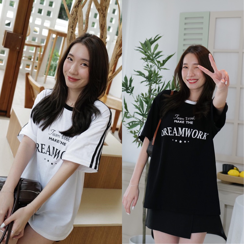 เสื้อลายกรีน oversize (Dreamwork)