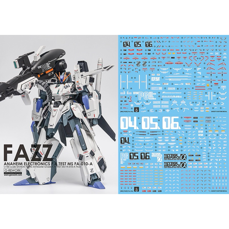 #ดีคอลน้ำ
#GHOSTDECAL
#MG1/100FAZZGUNDAM
#เรืองแสงแบล็คไลท์
#โมเดลกันดั้ม