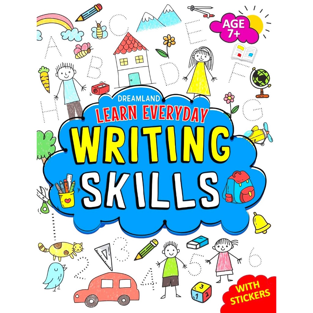 (Age7+)Writing Skills Activity Book For Children with Stickers หนังสือกิจกรรมเสริมพัฒนาการสำหรับเด็ก สมุดกิจกรรม
