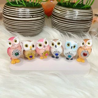(ราคาต่อ1ตัว)🦉นกฮูกถวายพระแม่ลักษมี🦉รุ่นชมพูเพิ่มโชค💕
