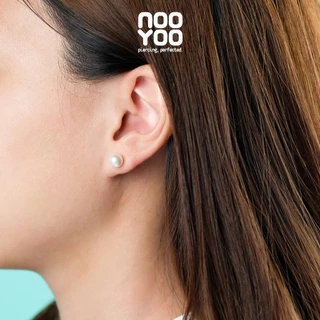NooYoo ต่างหูสำหรับผิวแพ้ง่าย White Pearl 4/5/6/7/10 mm Gold Plated Surgical Steel