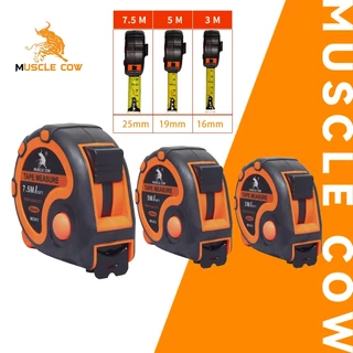 MUSCLE COW ตลับเมตร ตลับเมตรหุ้มยาง เกรดพรีเมี่ยม ขนาด 3.5m 5m 7.5m ตลับเมตร วัดแม่น ความยาวเต็ม หุ้มยาง แข็งแรง ทนทาน
