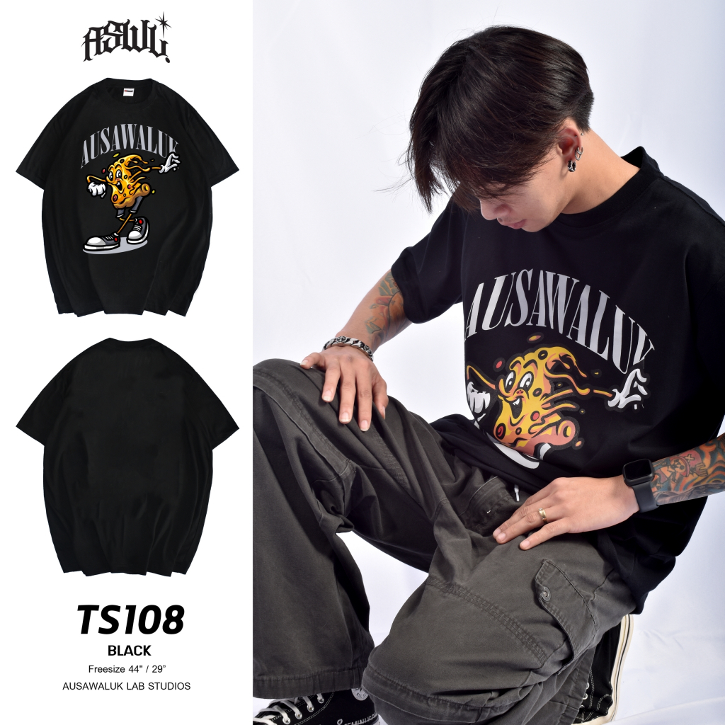 เสื้อยืดสกรีนแขนสั้น Oversize ลายสตรีท AUSAWALUK✨🔥 เสื้อผู้ชาย/ผู้หญิง