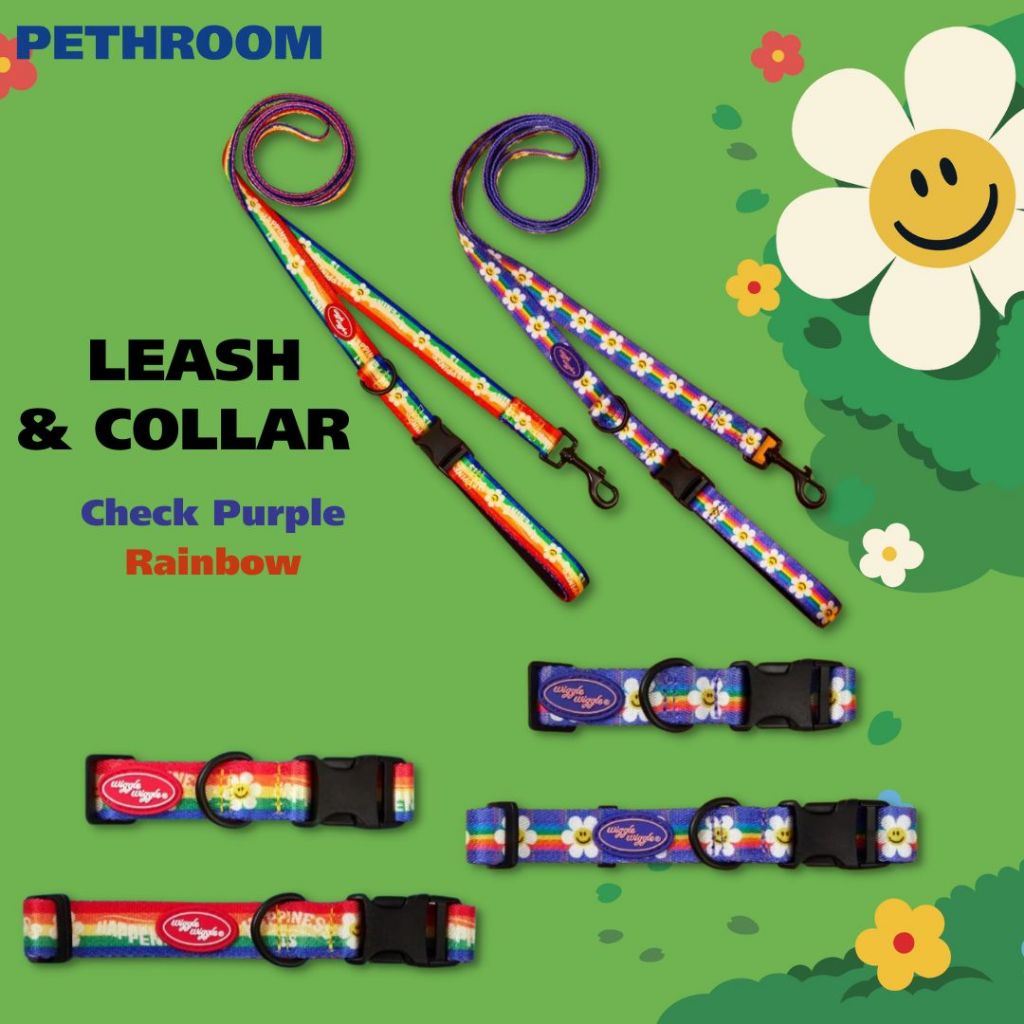 Pethroom x Wiggle leash & Collar สำหรับสัตว์เลี้ยง นำเข้าจากเกาหลี 🇰🇷 🐱🐶