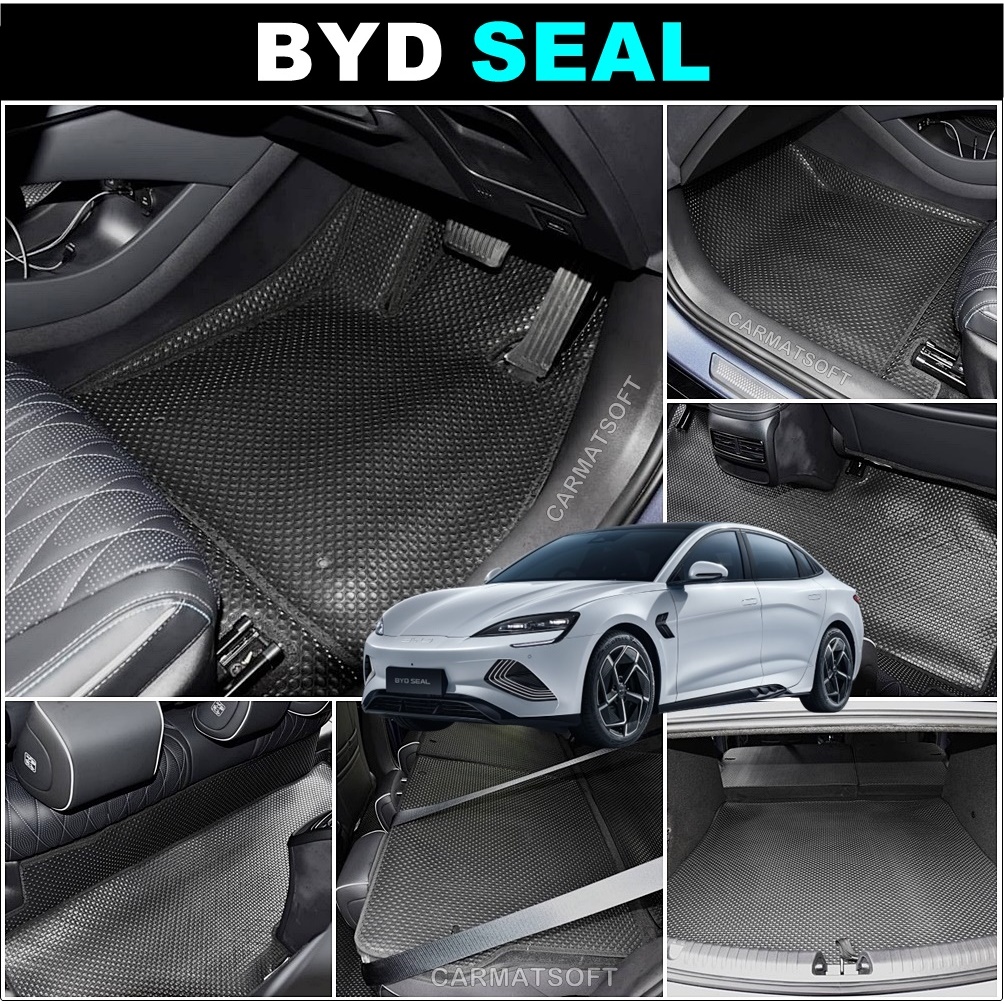 พรมรถยนต์ BYD SEAL พรมกระดุมเม็ดเล็กpvc ยางปูพื้นรถยนต์ บีวายดี ซีล เข้ารูป (พร้อมส่ง)